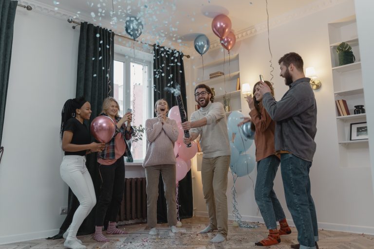 Confetti gender reveal party